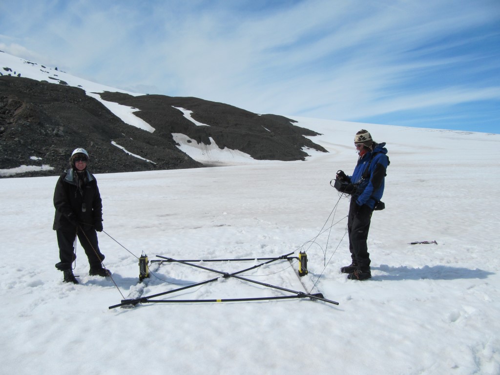 GPR survey of the glacier in 2014